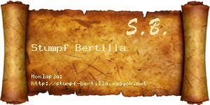 Stumpf Bertilla névjegykártya